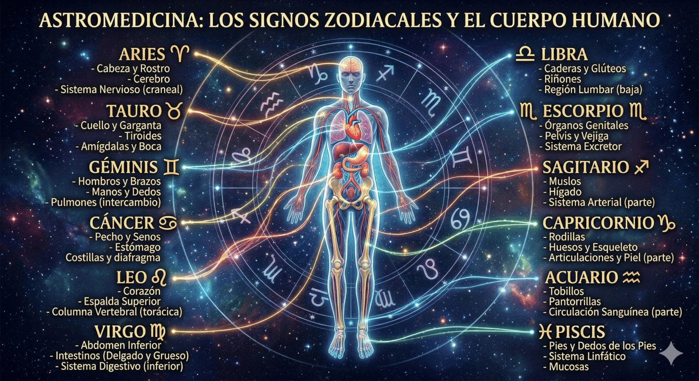 Cuerpo humano y signos del zodiaco